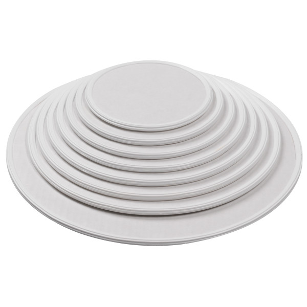 14" Round White With Trim Cake Board