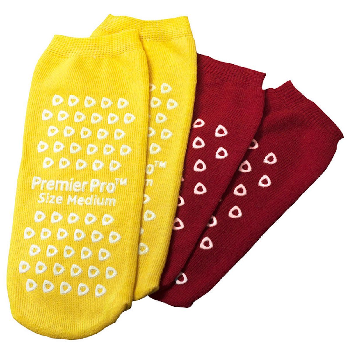 Risk Management Slipper Socks PremierPro™ Unisex Adult 2X-Large Double Tread Single Patient Use Yellow