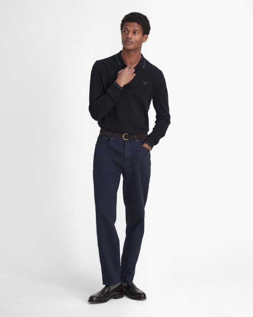Washed Stretch Regular Trousers Dark Navy