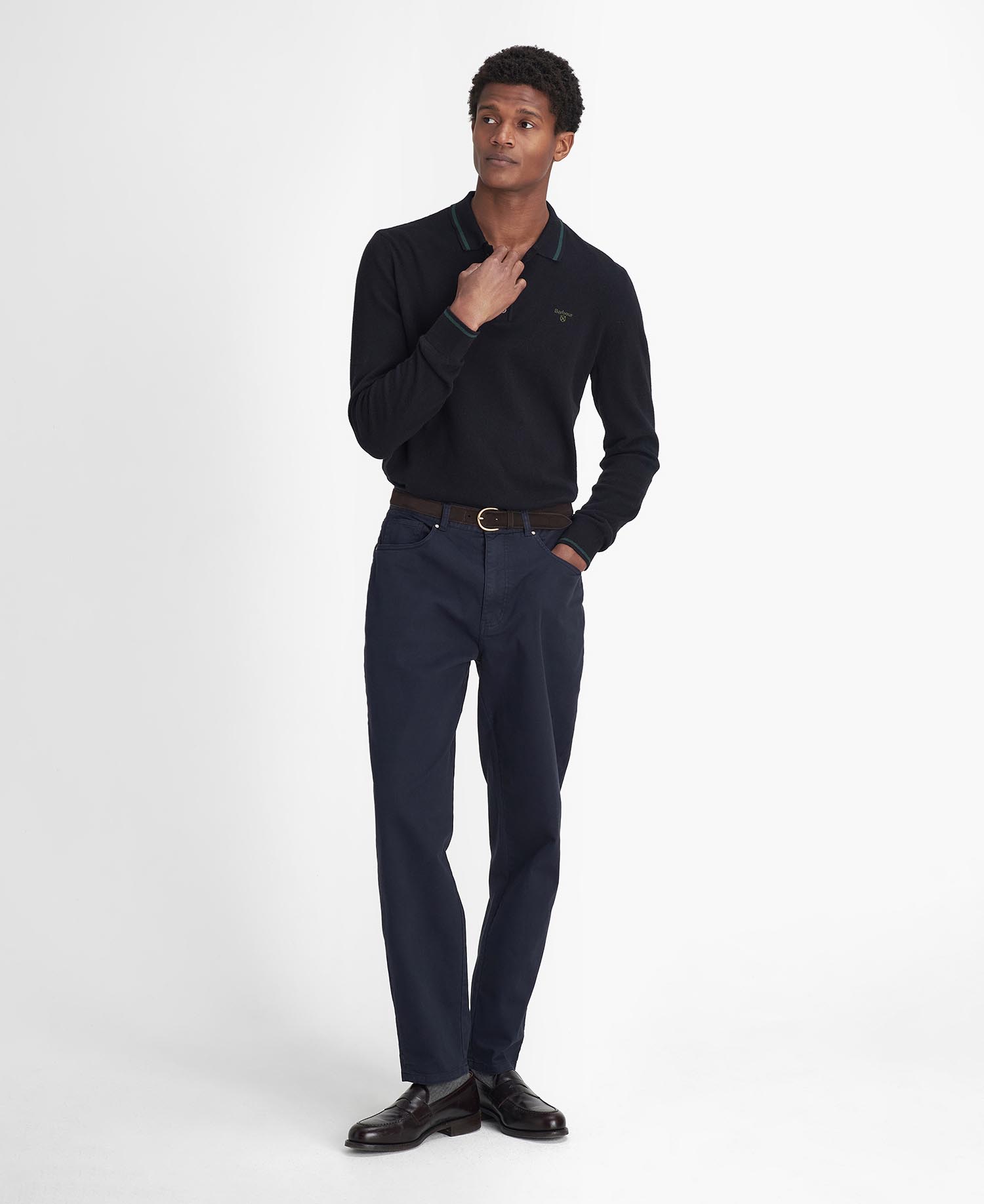 Washed Stretch Regular Trousers image number 0
