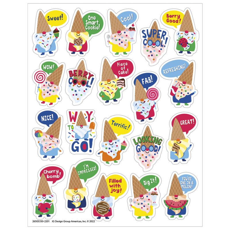 Dessert Gnomes Candy Scented Stickers, Pack of 80