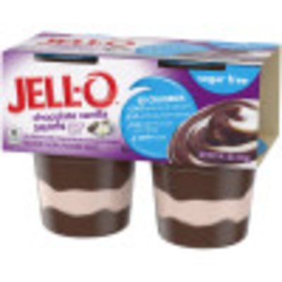 Jell-O Chocolate Vanilla Swirls Sugar Free Pudding Snacks, 4 ct Cups