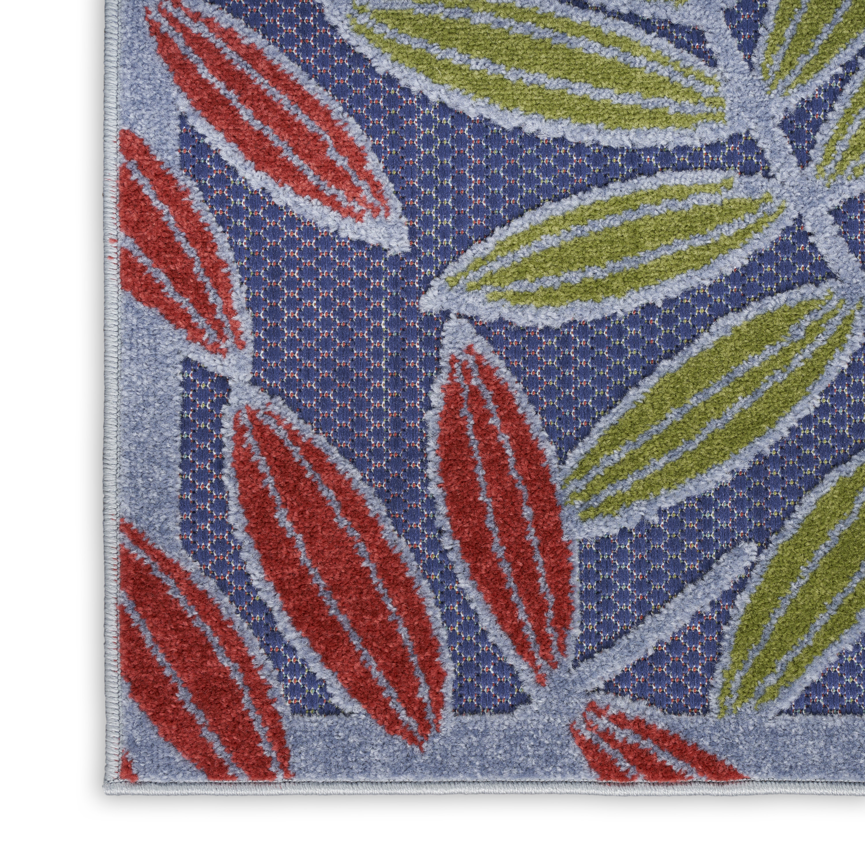 Nourison Aloha 2'3" x 8' Navy Multicolor Outdoor Rug
