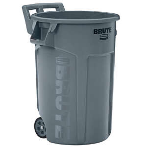 Rubbermaid Commercial, VENTED BRUTE®, Wheeled, 44 gal, Plastic, Gray, Round, Receptacle