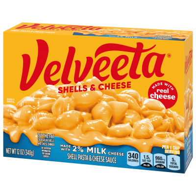 Velveeta Shells & Cheese Pasta with Cheese Sauce & 2% Milk Cheese, 12 oz Box