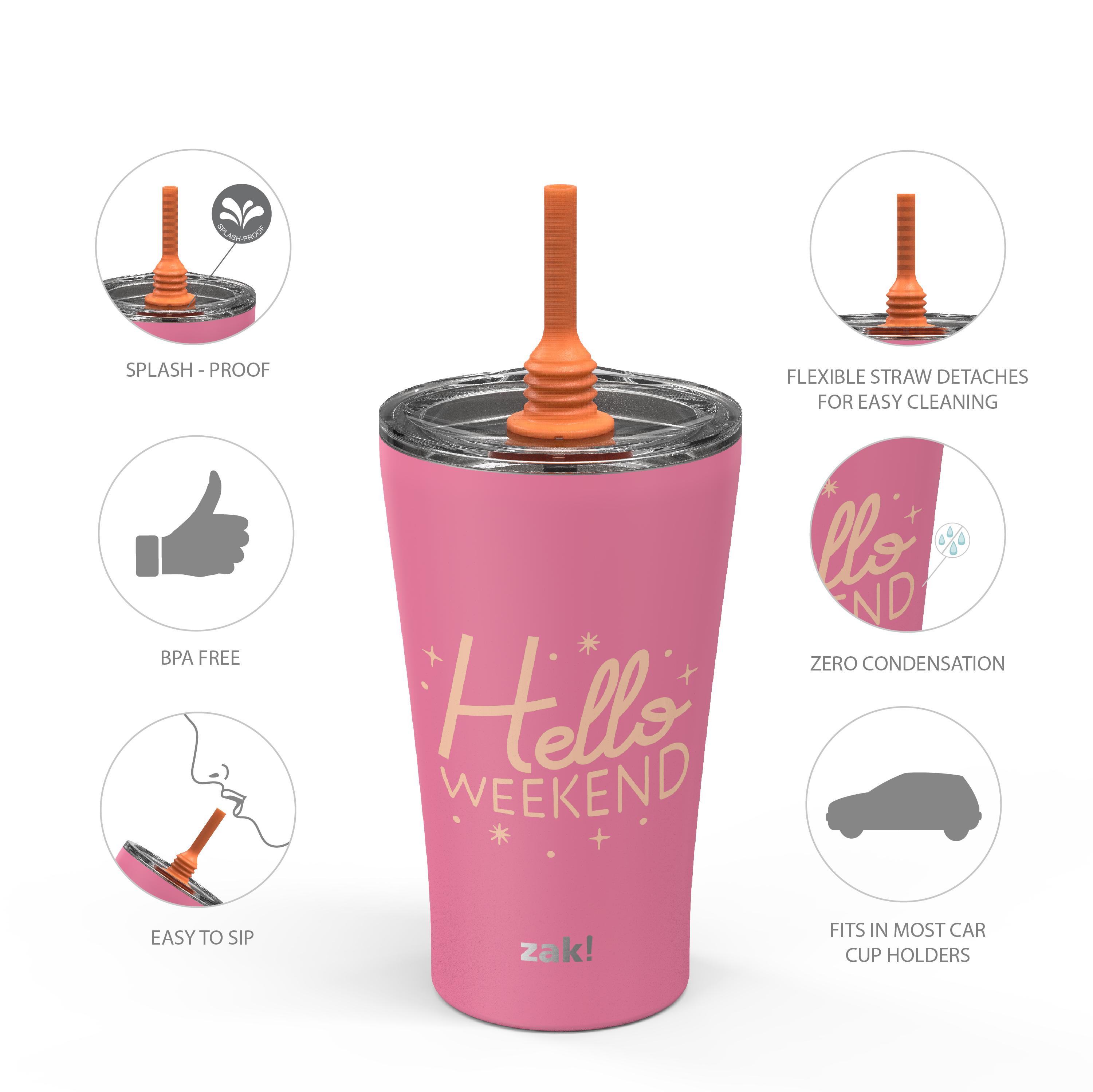 Alfalfa 20 ounce Insulated Tumbler, Pink slideshow image 5 Alfalfa 20 ounce Insulated Tumbler, Pink slideshow image 5