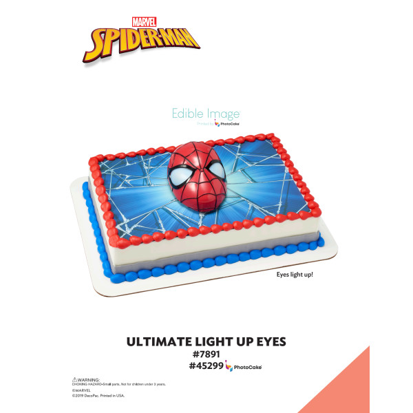 Marvel's Spider-Man™ Ultimate Light Up Eyes The Magic of Cakes® PhotoCake® Enhanced Background Page