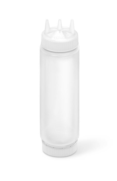 24-ounce Traex® FIFO clear squeeze dispenser with clear Tri Tip™ and clear base cap