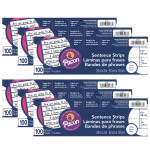 Pacon&reg; Sentence Strips, White, 1-1/2" Ruled, 3" x 24", 100 Strips Per Pack, 6 Packs PAC5166-6