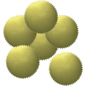 2" Blank Gold Stickers, 50 Per Pack