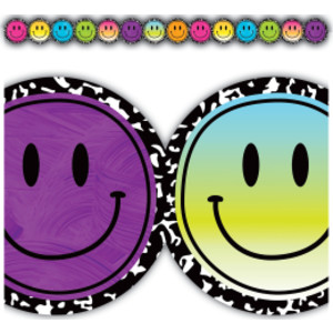 Brights 4Ever - Borde troquelado con caras sonrientes, 35 pies
