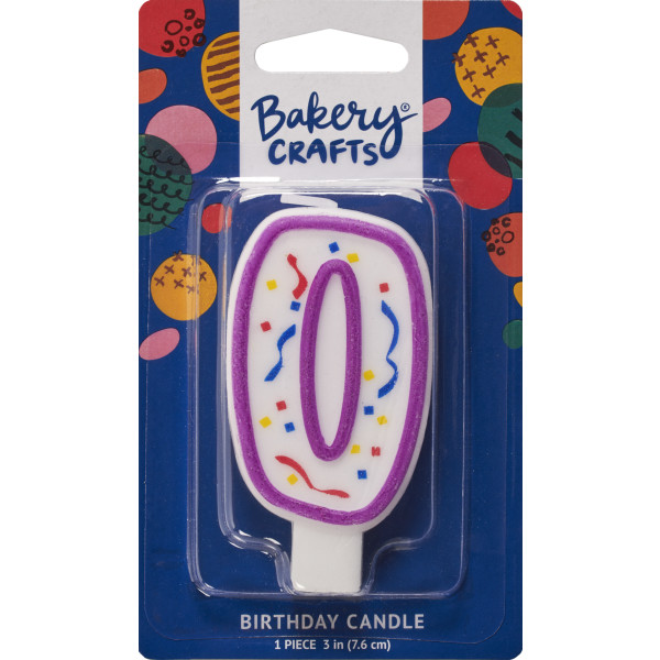 0 Party Purple Numeral Candles