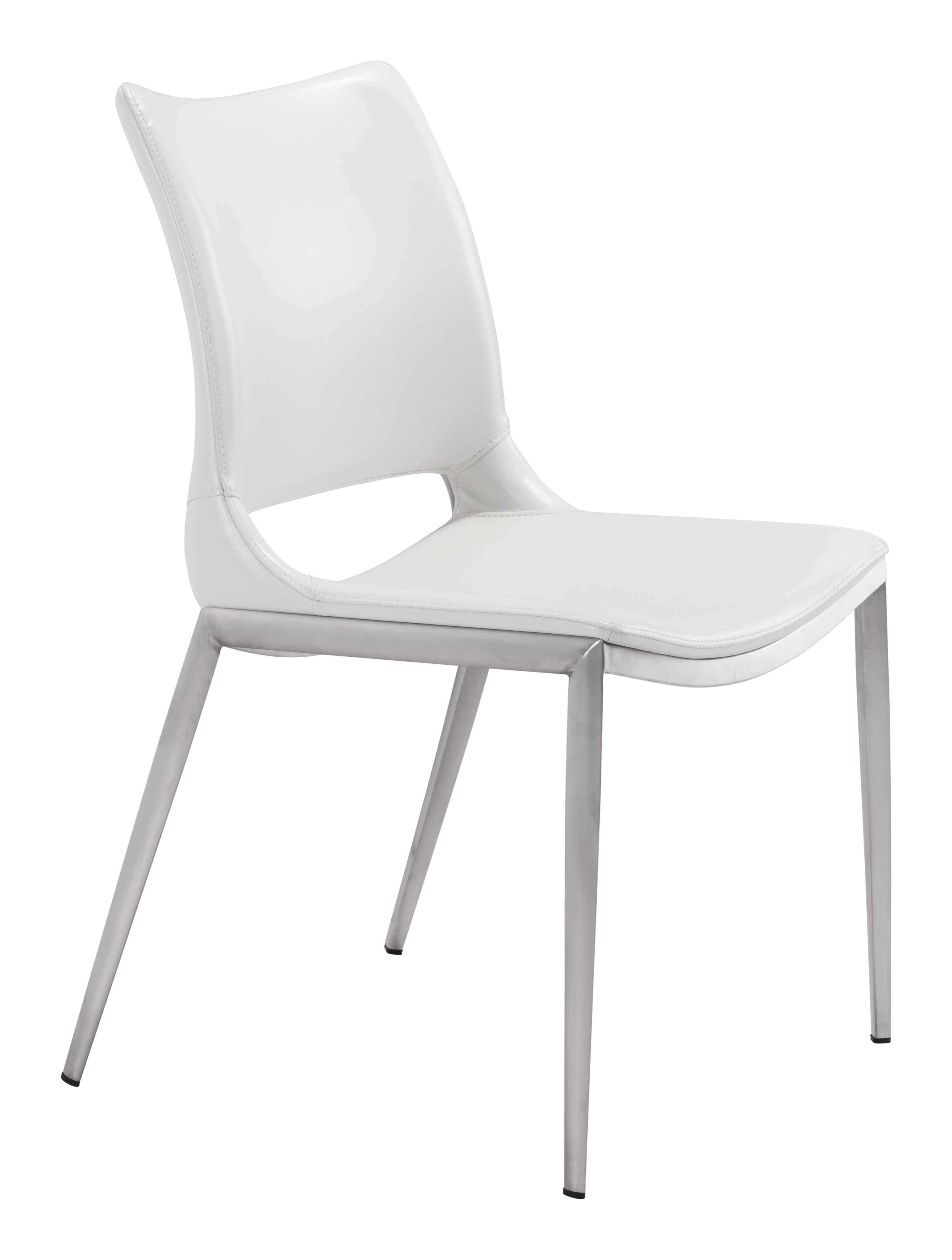 Ace Dining Chair (Set of 2) White & Silver product image