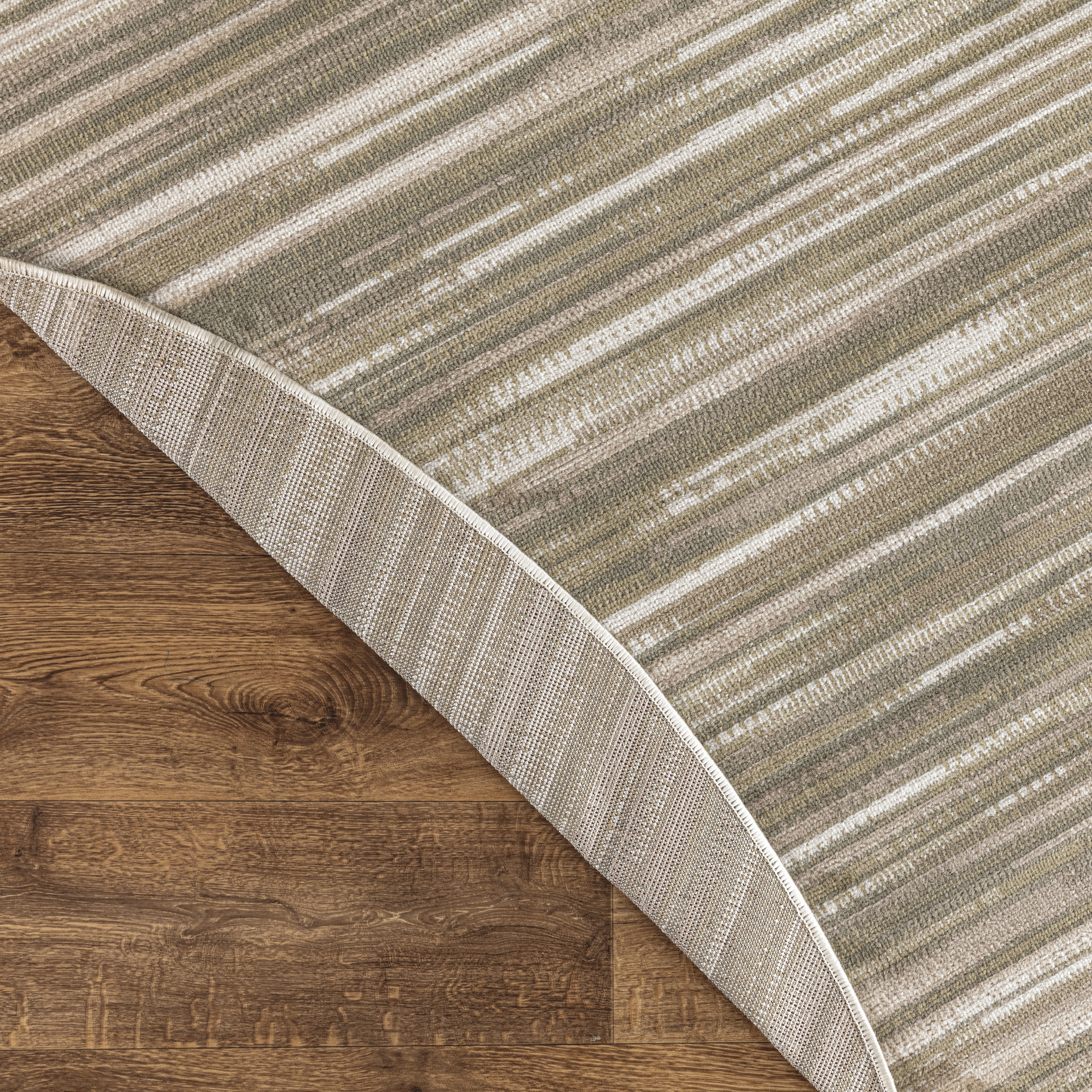 Nourison Jubilant 5'3" x Round Green Ivory Modern Indoor Rug