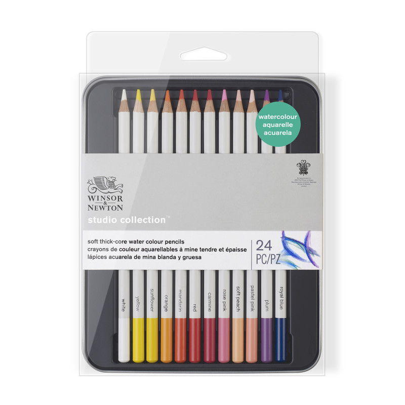 Studio Collection Watercolor Pencil Tin, 24 Colors