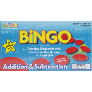 QUIZMO&reg; Addition & Subtraction - Bingo-Style Math Game