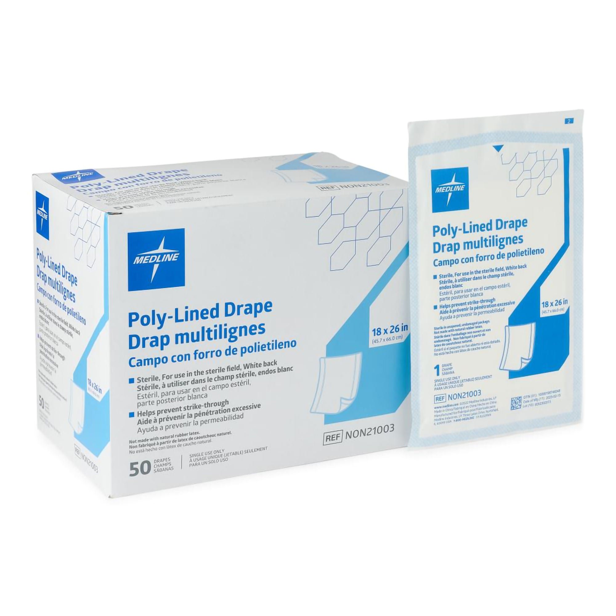 Medline DRAPE, STR FIELD T/P/T 18"X26"(50/BX 6BX/CS)