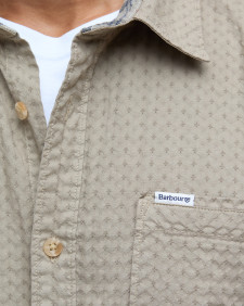 Irvine Textured Tailored Long-Sleeved Shirt Washed Stone