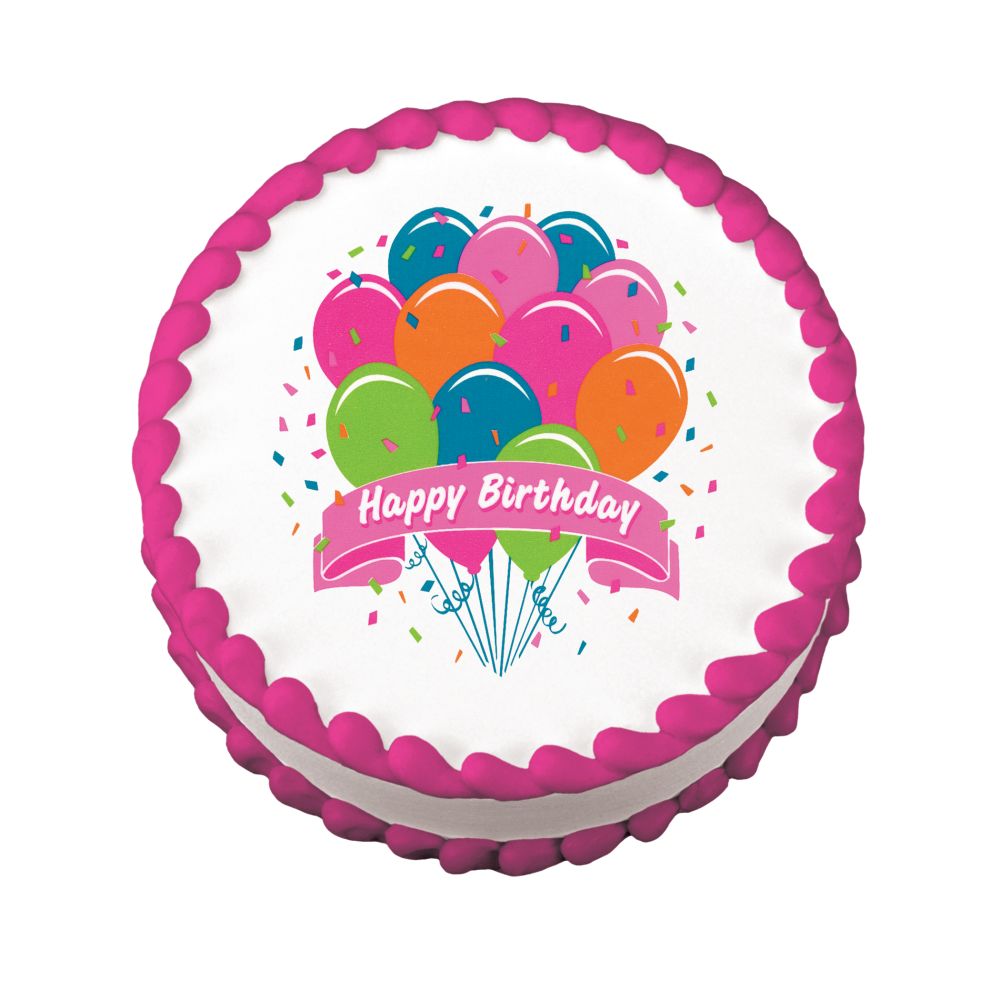 Image Cake Bright Birthday Balloons