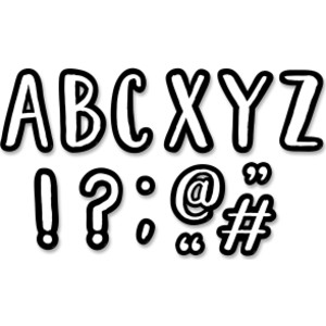Café 7 Inch Designer Letters, 114 Pieces