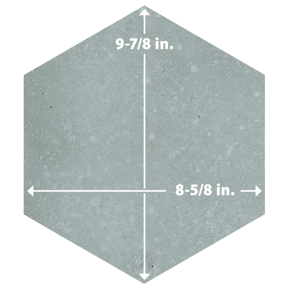 Atlas Hex Grey 8-5/8 in. x 9-7/8 in. Porcelain Floor and Wall Tile