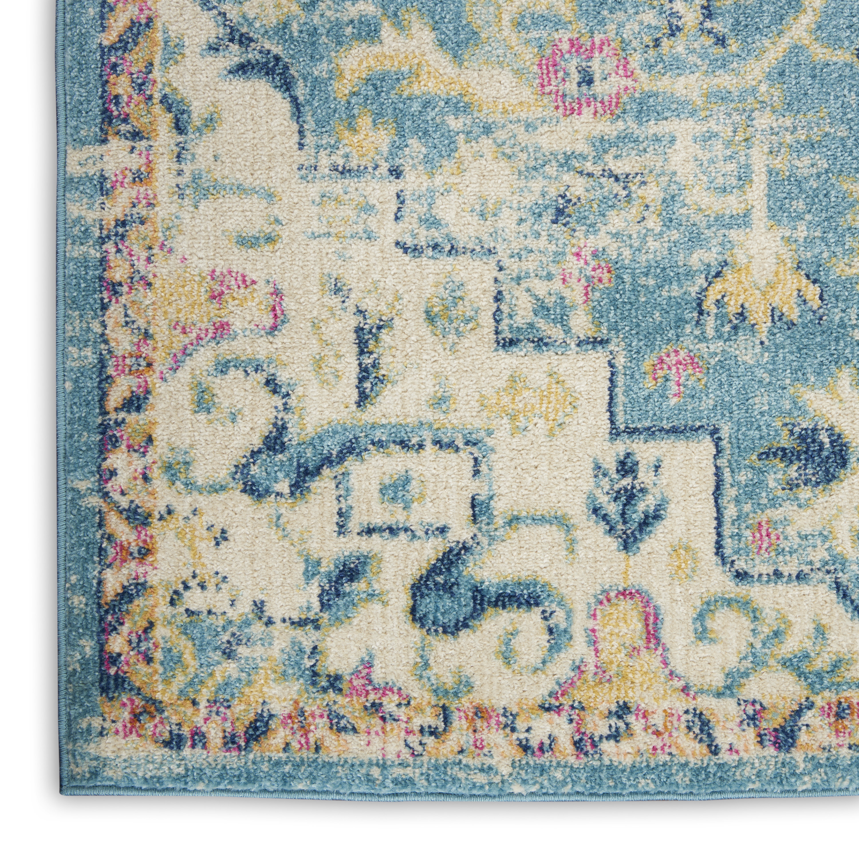 Nourison Passion 6'7" x 9'6" Ivory Light Blue Bohemian Indoor Rug