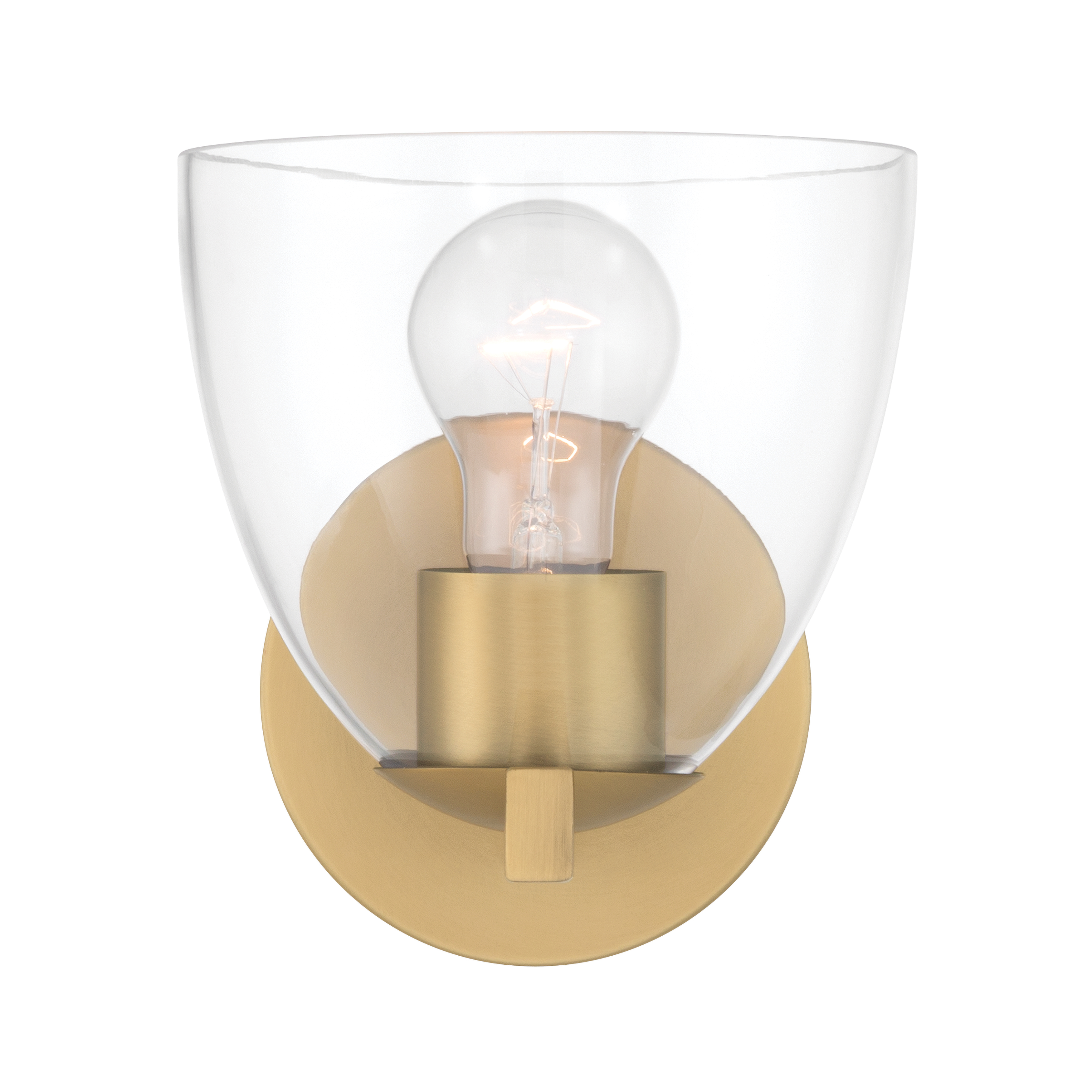 1-Light Bath Sconce - Legacy Brass and Clear Glass - alternate view