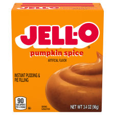 JELL-O Pumpkin Spice Instant Pudding & Pie Filling, 3.4 oz Box