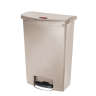 Rubbermaid Commercial, Streamline, Step-On, 24 gal, Resin, Beige, Rectangle, Receptacle