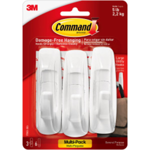Command&trade; Large Utility Hooks Multi-Pack, 3 Count