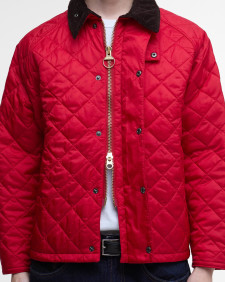 Oversized Transport Quilted Jacket Brick Red