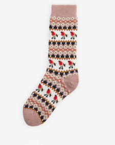 Robin Fair Isle Socks Classic Pink