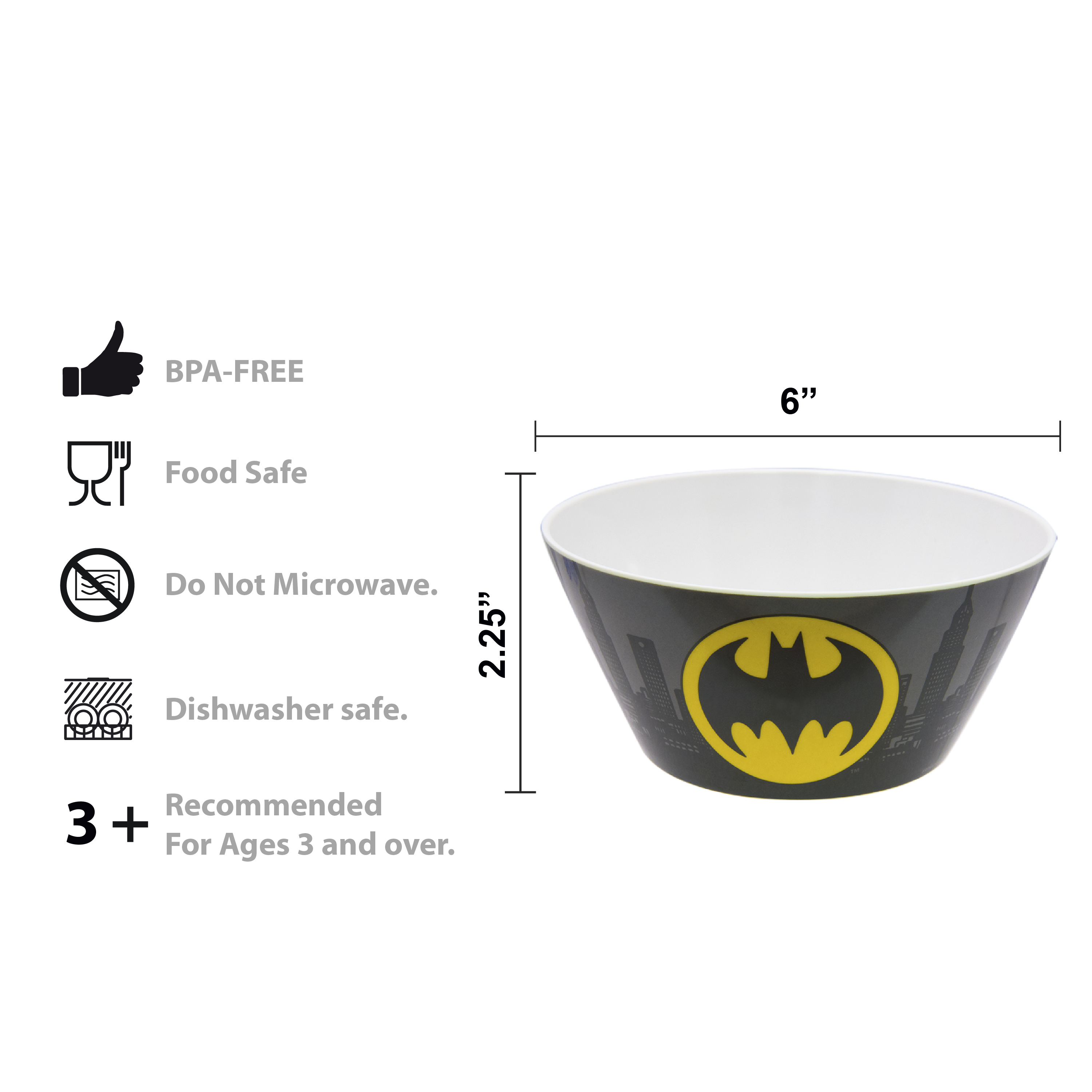 DC Comics Dinnerware Set, Batman, 3-piece set slideshow image 10 DC Comics Dinnerware Set, Batman, 3-piece set slideshow image 10