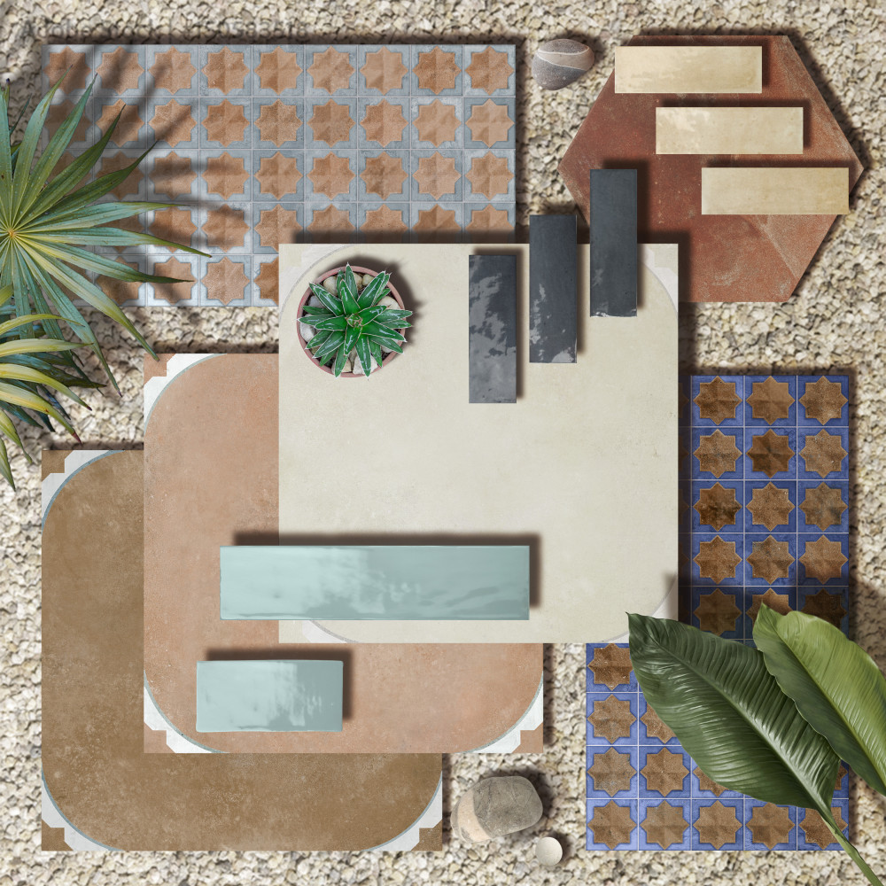Tetuan Astre Terra Cobalt 12-1/8 in. x 21-7/8 in. Porcelain Wall Tile
