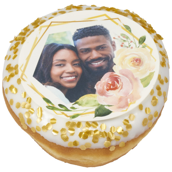 Floral Geometric PhotoCake® Edible Image® Frame