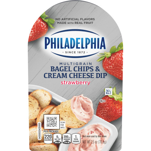 Philadelphia Strawberry Bagel Chips and Cream Cheese Dip Image