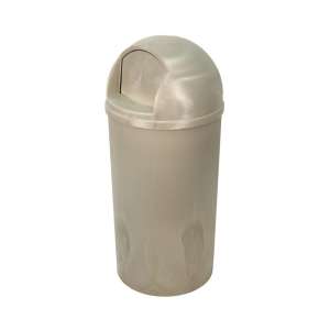 Impact, White®, Bullet, 21 gal, Resin, Beige, Round, Receptacle