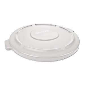 Rubbermaid Commercial, BRUTE®, Self-Draining, Round, Resin, 55 gal, White, Receptacle Lid