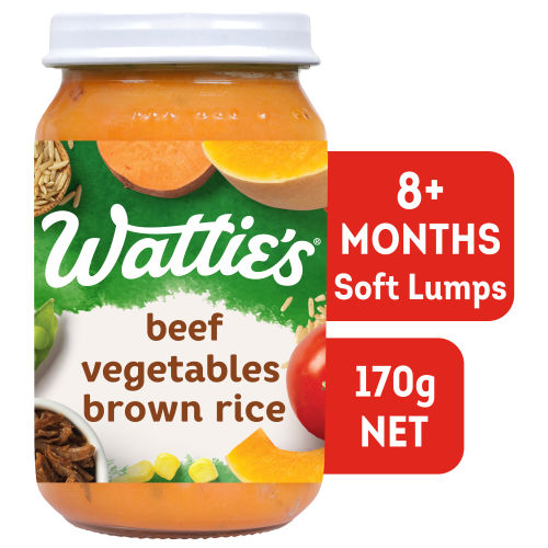  Wattie's® Beef Vegetables & Brown Rice 8+ months 170g 