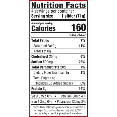 Oscar Mayer Ham & Cheddar Cheese Slider Melts, 4 ct Box, 2.5 oz Sliders