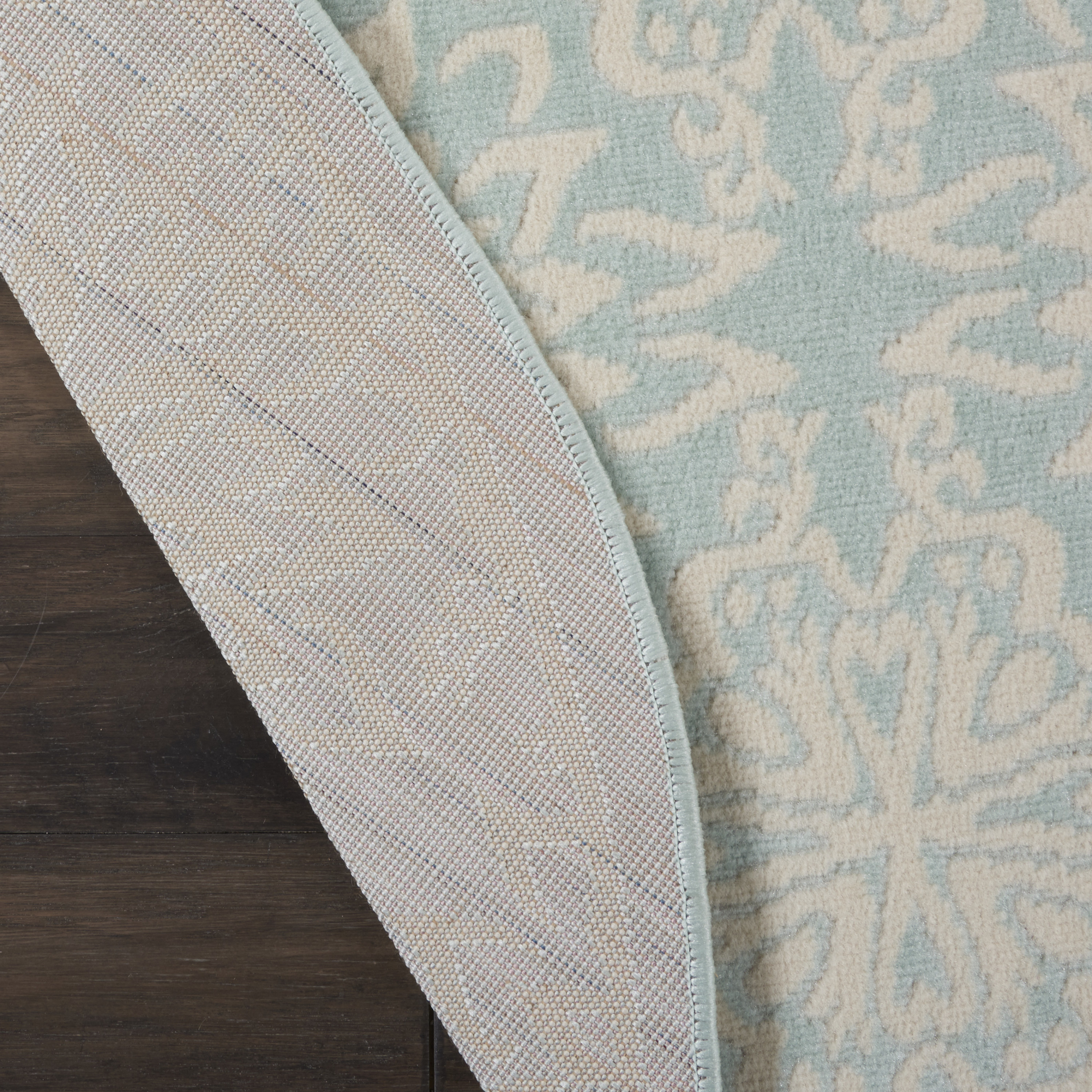 Nourison Jubilant 5'3" x Round Ivory Green Farmhouse Indoor Rug