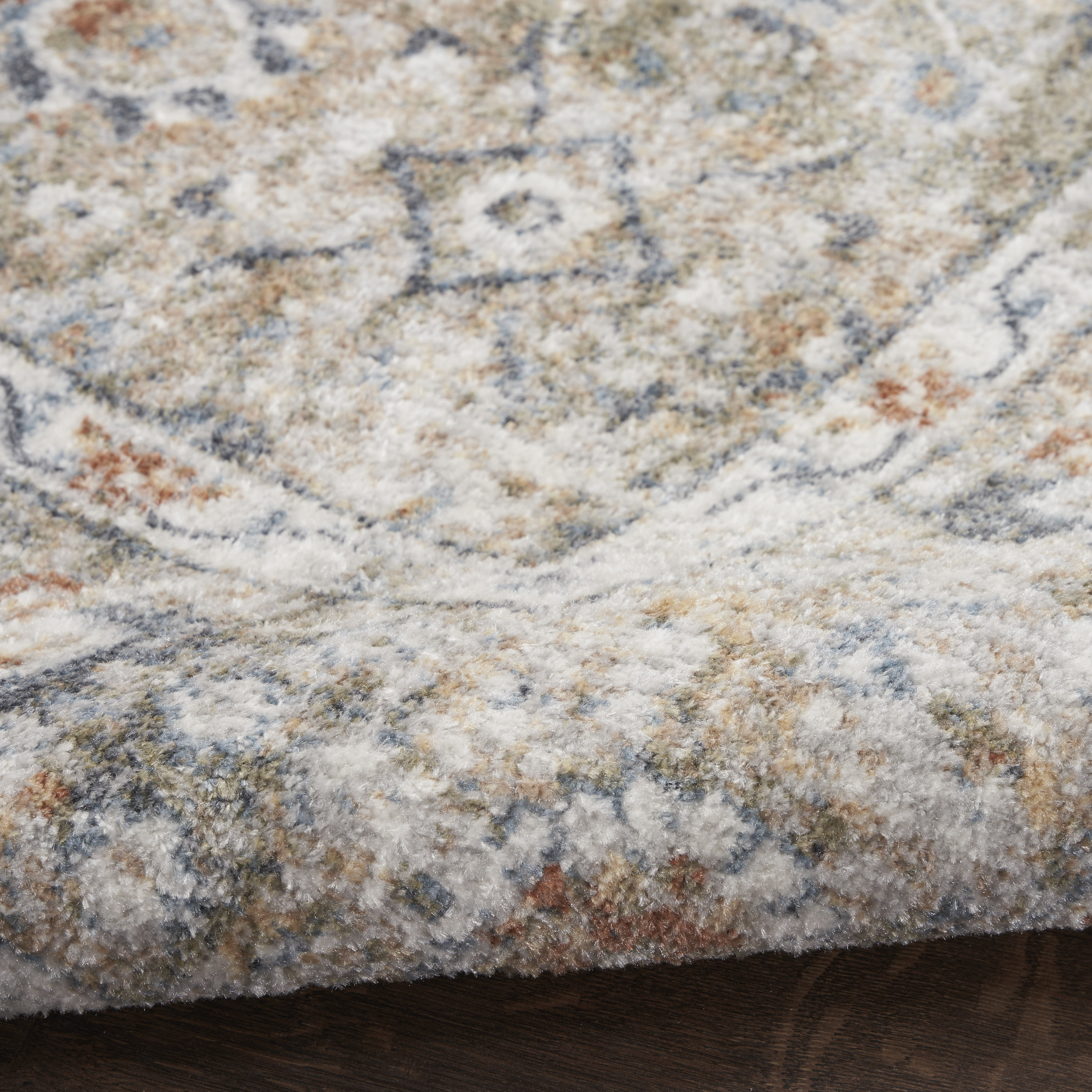 Nourison Astra Machine Washable 4' x 6' Gold Grey Vintage Indoor Rug