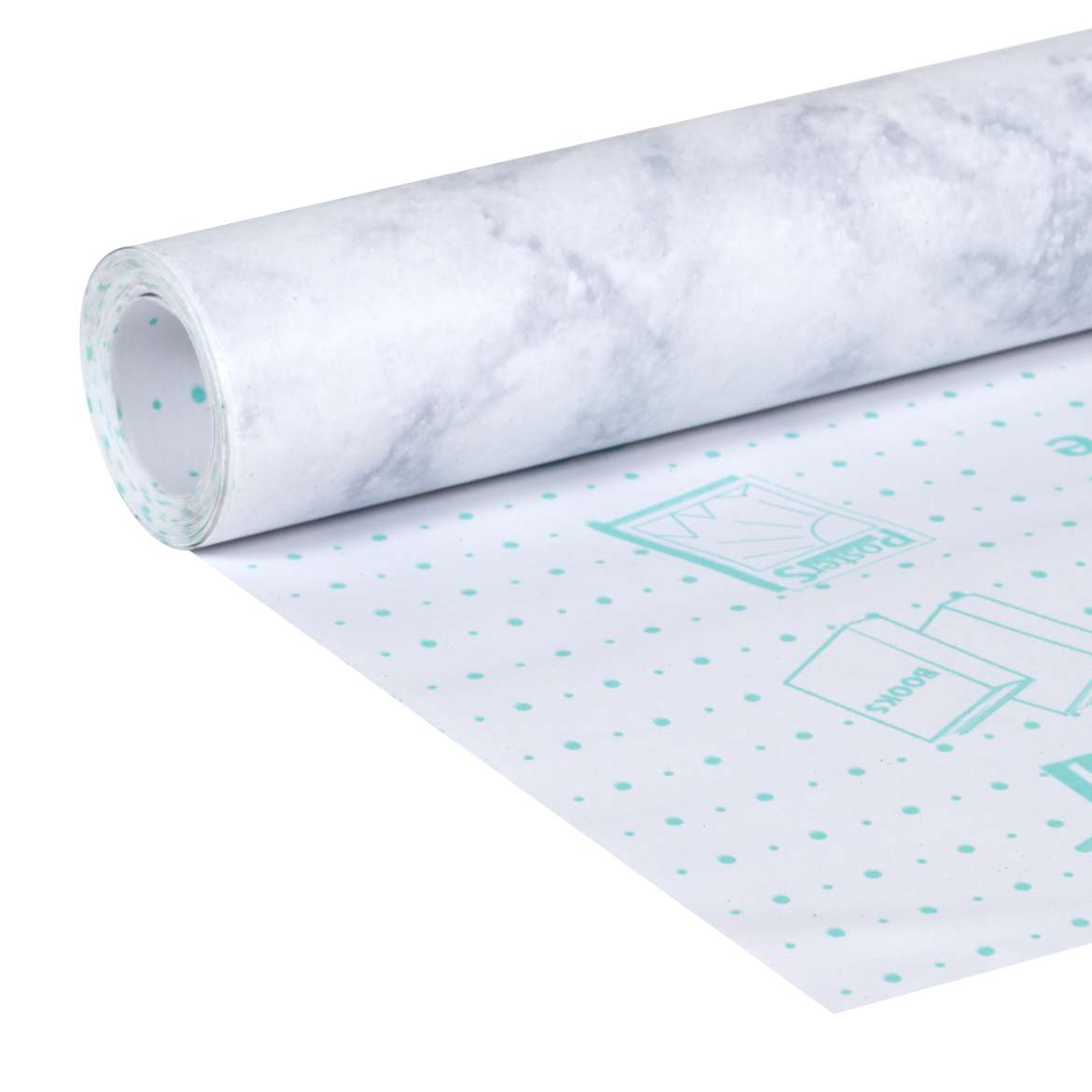 Peel & Stick Laminate Shelf Liner White Marble Duck Brand