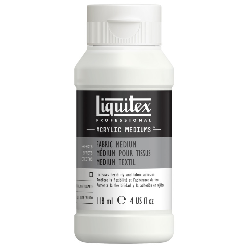 Professional Acrylic Fabric Medium, 4 oz (118 mL) Bottle