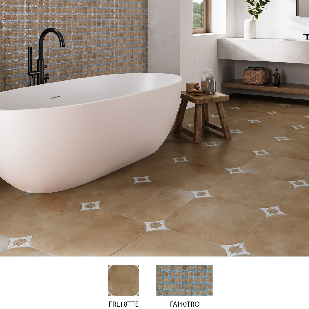 Tetuan Terra 17-3/8 in. x 17-3/8 in. Porcelain Floor and Wall Tile