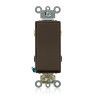 Commercial Spec Grade Decora Plus Rocker AC Quiet Switch 4-Way 20A 120/277V Self-Grounding Back and Side Wired Brown