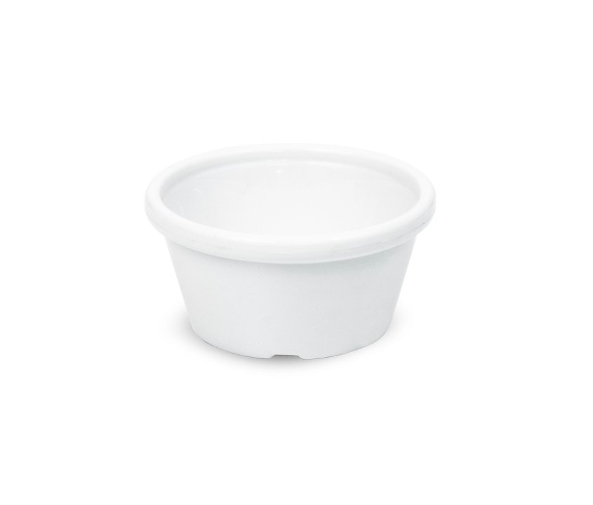 Récipient pour sauces en PET blanc de 7 cm