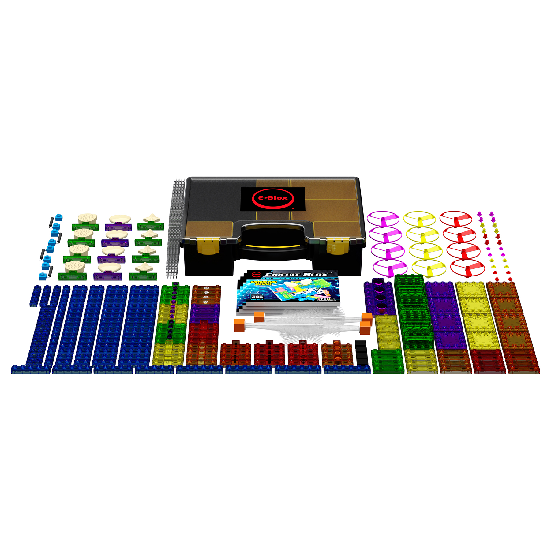E-Blox Circuit Blox 395, Circuit Board Building Blocks Classroom Set, 264 Pieces