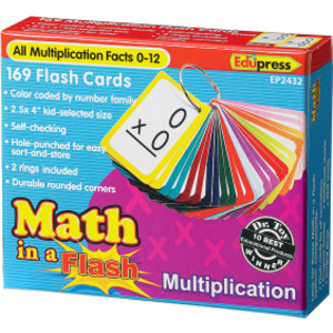Math in a Flash&trade; Color-Coded Multiplication Flash Cards, 169 Cards