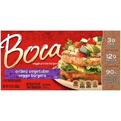 BOCA Grilled Vegetable Veggie Burgers, 4 ct Box